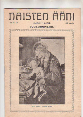 Naisten Ääni, lehdet, 5 kpl. 1918, mm. joulunumero.