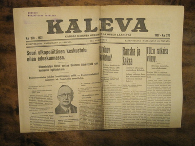 Sanomalehti: Kaleva 24.11.1937