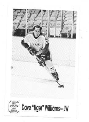 1987 LA Kings 20th Annv #22 Dave "Tiger" Williams , gooni