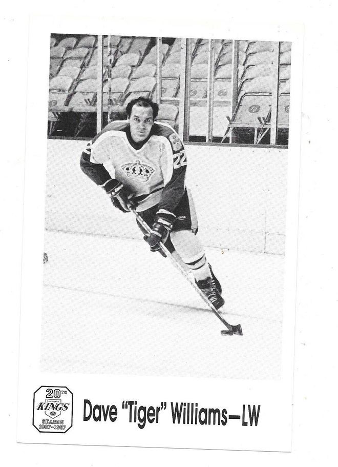 1987 LA Kings 20th Annv #22 Dave "Tiger" Williams , gooni