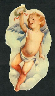Sagokonst 27 - Ihastuttava pieni enkeli 16 - 1940-luvulta!!!