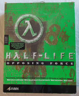 Valve Half-Life Opposing Force PC-peli, Big box, CIB