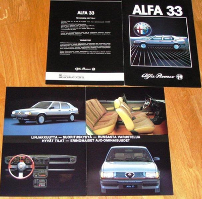 1984 Alfa Romeo 33 esite - suom - KUIN UUSI