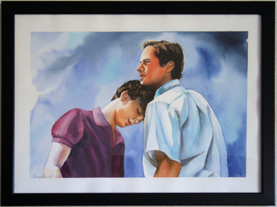 Call Me By Your Name -aiheinen akvarelli 40x30 cm