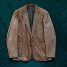 Finnish Leather Fashion miesten toffeenvärinen nahkatakki - pikkukuva 1
