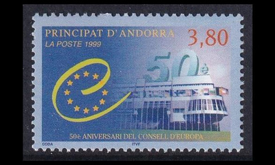 Andorra Fr 536 ** Euroopan neuvosto 50v (1999)