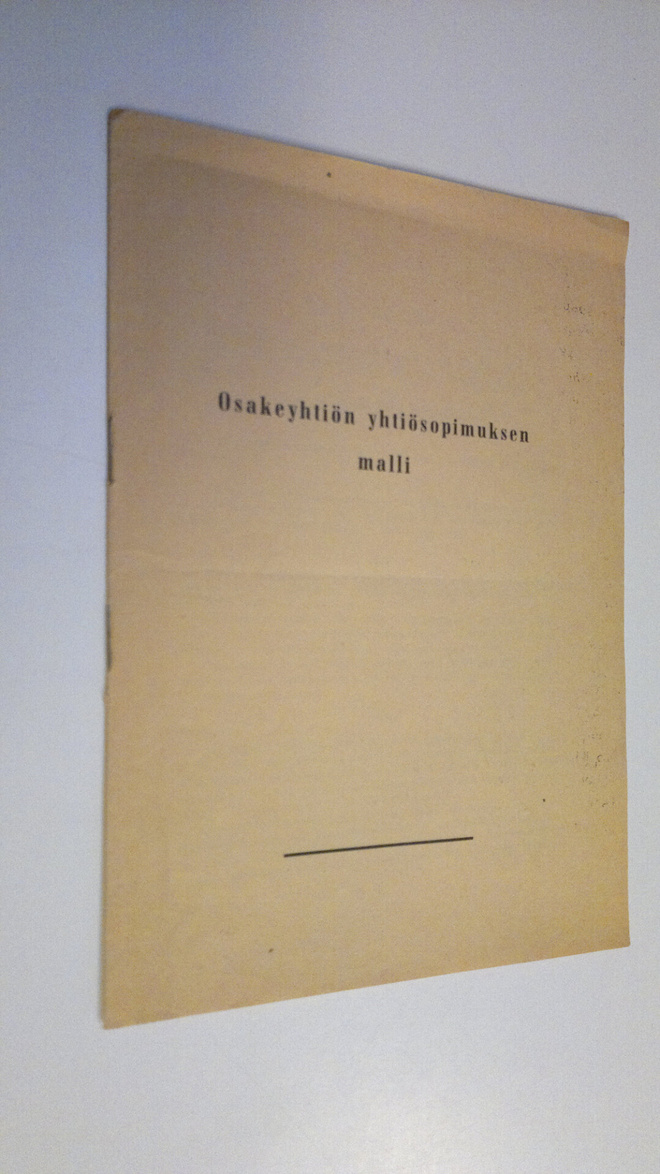 Osakeyhtiön yhtiösopimuksen malli