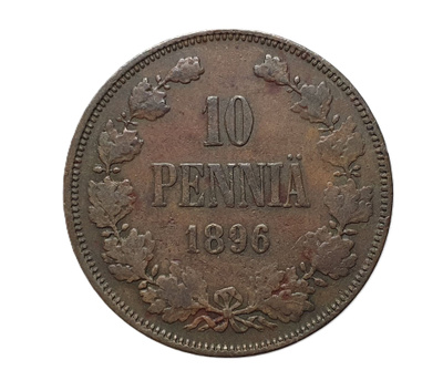 10 Penniä 1896 Variantti 1.2 !? 6 vinossa oikealle!