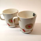 Marimekko Unikko muki 4 dl terra-valkoinen-punainen 2kpl - pikkukuva 2