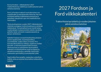 Uusi 2027 Fordson ja Ford traktori viikkokalenteri