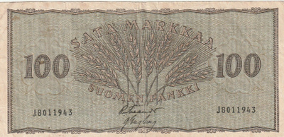 100 markkaa 1955 - J8011943