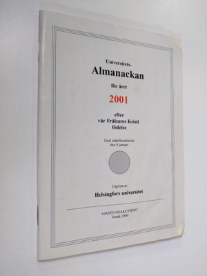 Universitets almanackan för året 2001 efter vår Frälsares...
