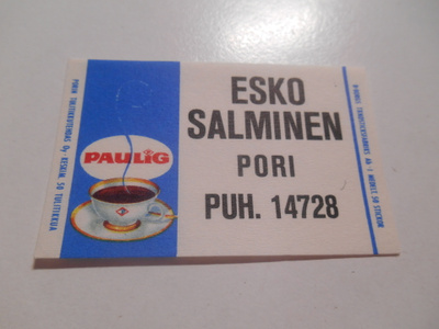 TT Etiketti Paulig Esko Salminen Pori