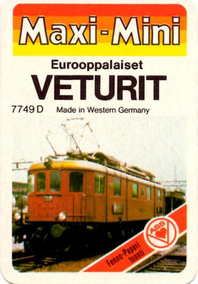Maxi-Mini Eurooppalaiset veturit -pelikortit