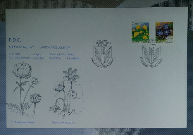 1992  Maakuntakukat 2lk ja 1lk  FDC