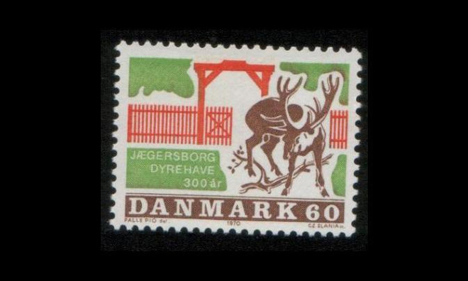 Tanska 495 ** Jægersborgin eläinpuisto 300v (1970)