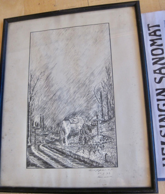 Piirros Rintamataide Ratsuväki Sign Ruoppa UT Kannas 1943