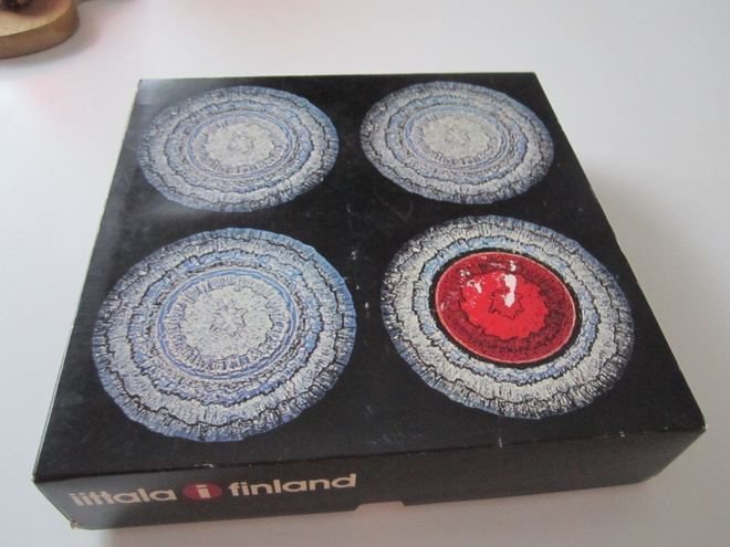 IITTALA  "SOLARIS"  JÄLKIRUOKAKUPIT  4  KAPPALETTA