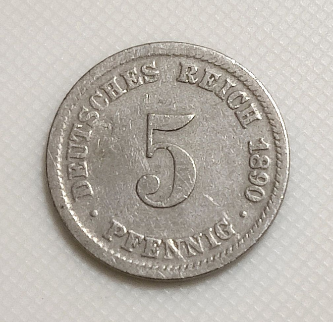 Saksa 5 Pfennig 1890D