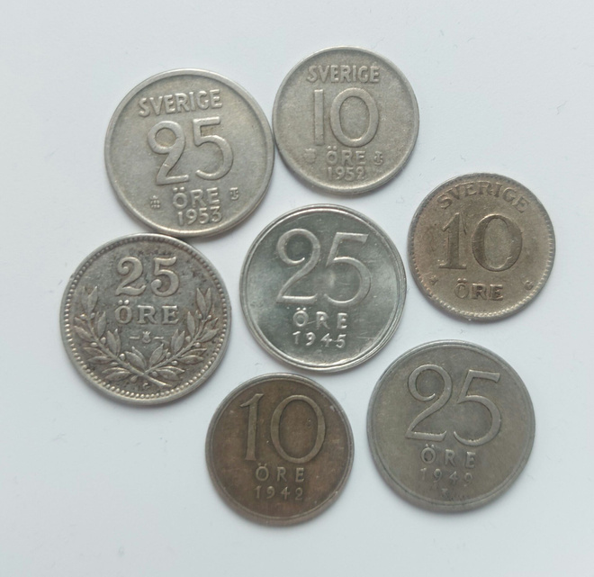 Ruotsin hopeakolikot - 7 kpl.