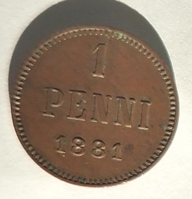 1881 1 pennin kolikko