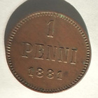 1881 1 pennin kolikko - pikkukuva 1