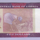 Liberia 5 Dollars v.2016 UNC P-31 - pikkukuva 2