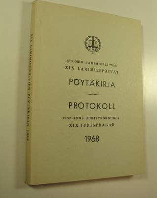 Suomen lakimiesliiton lakimiespäivien pöytäkirja 1968