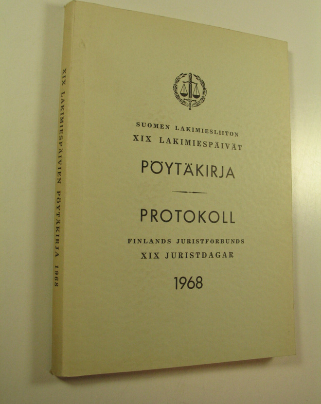 Suomen lakimiesliiton lakimiespäivien pöytäkirja 1968