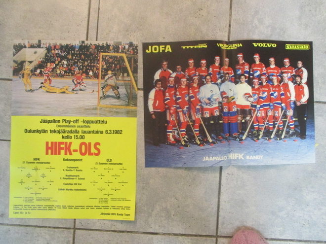 HIFK JOUKKUEKUVA v 1977 + loppuottelu mainos