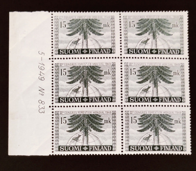 1949 Metsäkongressi 15 mk numerokuusilo **