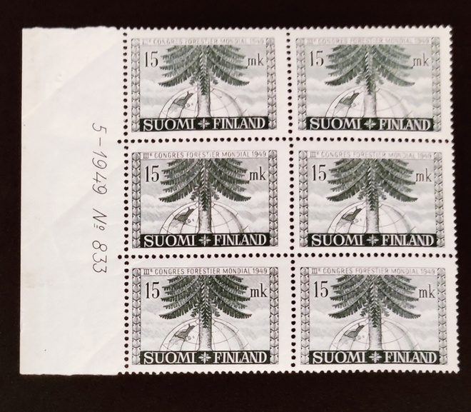 1949 Metsäkongressi 15 mk numerokuusilo **