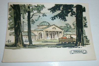 Pärnu, Mudaravila, väripiirroskortti pain. 1960, ei p.