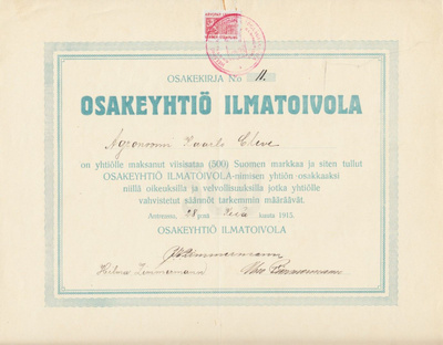 OKK 1915 Ilmatoivola Oy, Antrea Karjala