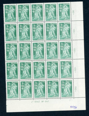 1945 Urheilumerkkejä 1 mk+ 50 p **  nro ryhmä LaPe 286