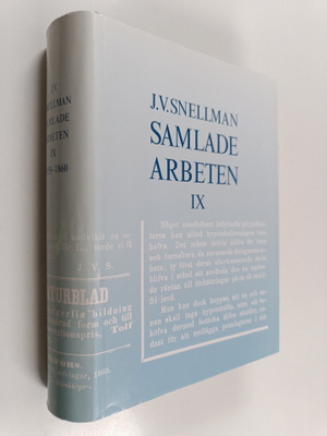 J.V. [Johan Vilhelm] Snellman : Samlade arbeten IX 1859-1860
