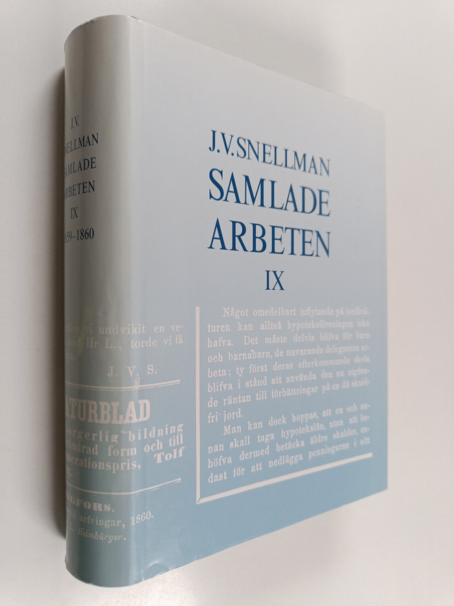 J.V. [Johan Vilhelm] Snellman : Samlade arbeten IX 1859-1860