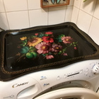 ISO METALLINEN KÄSINMAALATTU TARJOTIN, NEUVOSTOLIITTO. - pikkukuva 2