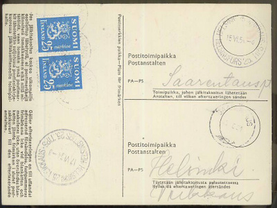 M30 1952 25mk pari j'lkitaksoitus -54