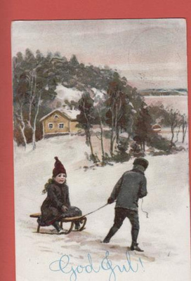 Lapset kelkkamäessä - kulk v 1907
