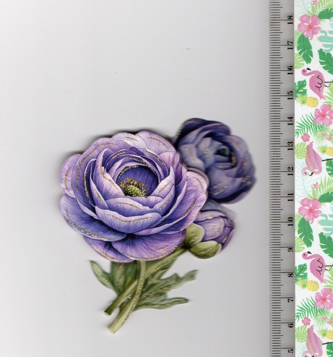 3D KORTTIKUVA °°~KAUNIIN VIOLETIT KUKAT~°° /Kimalle (101)
