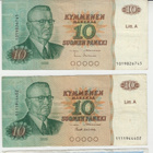 10 markan Setelit 1980 2 kpl - pikkukuva 1