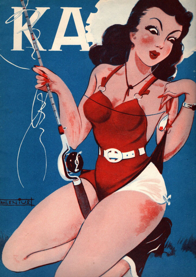 Kalle n:o 18 1955 Filmitähti Julie Newmar. Denise Holt.