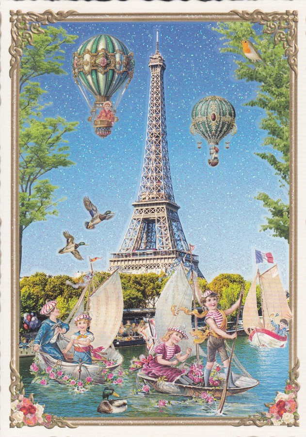 Eiffel ja veneet (Tausendschön-kortti)
