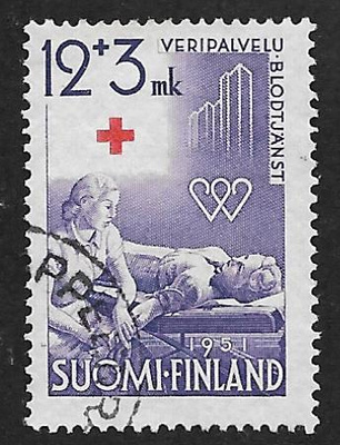 Punainen risti 1951 12+3mk (LAPE 393) O