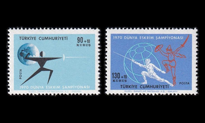 Turkki 2192-3 ** Miekkailun MM-kisat (1970)