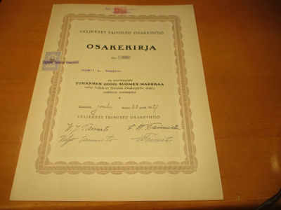 1927 Veljekset Taimisto Osakeyhtiö 208-212 5kpl Kausala