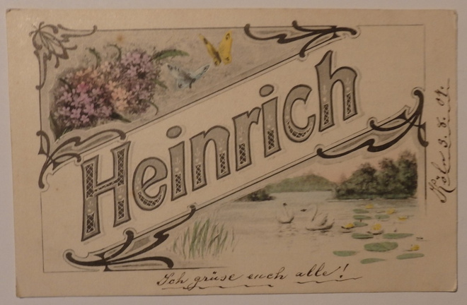 Nimipäiväkortti Heinrich