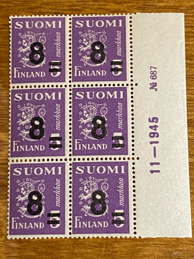 LEIJONA MALLI 1930 8MK/5MK LSÄPAINAMA NUMEROKUUSILO**