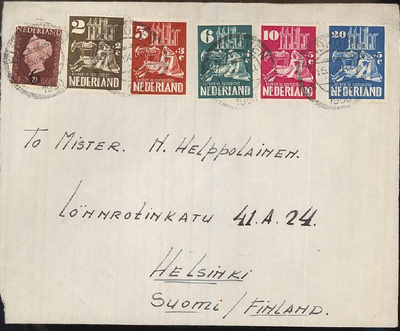 Hollanti Mi 558-62 kirje Suomeen